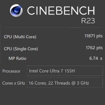 Core Ultra 7 155H, CINEBENCH R23, Zenbook 14 OLED UX3405MA